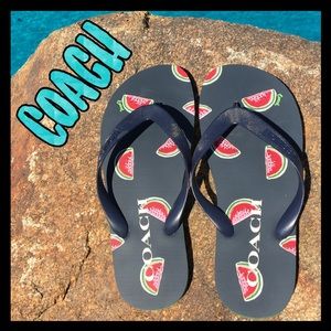 🍉NWT🍉COACH watermelon slices flip flops